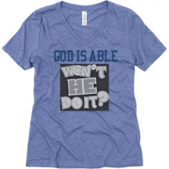 Ladies Relaxed Fit Super Soft Triblend V-Neck Tee