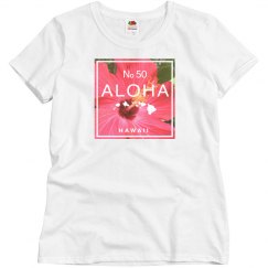 Aloha Hawaii Island Red Hibiscus Flower Shirt