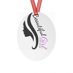 Metal Oval Christmas Ornament