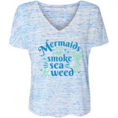 Ladies Flowy Slouchy V-Neck Tee