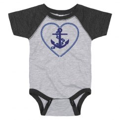 Navy Nautical Heart Anchor