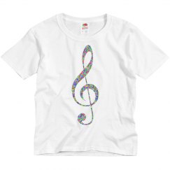 Colorful music note kids tee