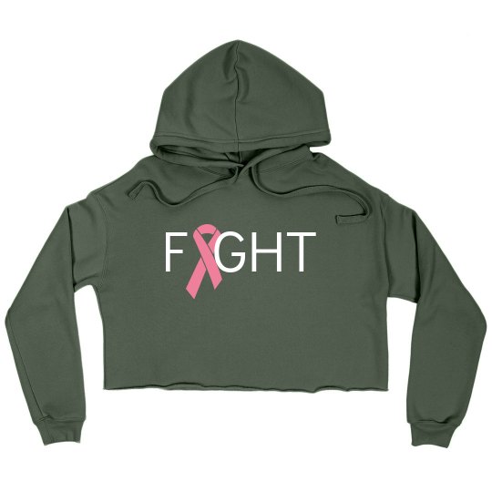 Fight Cancer Crop Hoodie