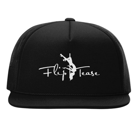 Flip Tease Trucker Hat, Black