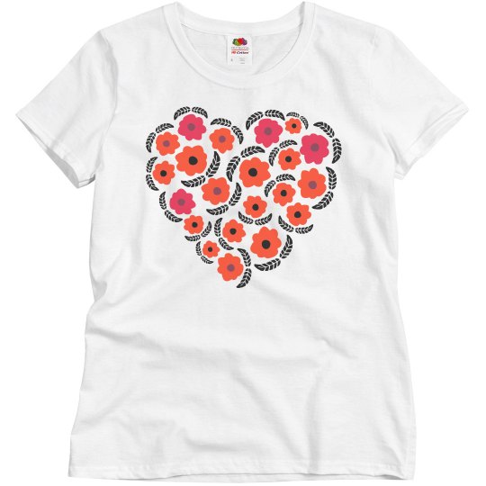 floral heart abstract