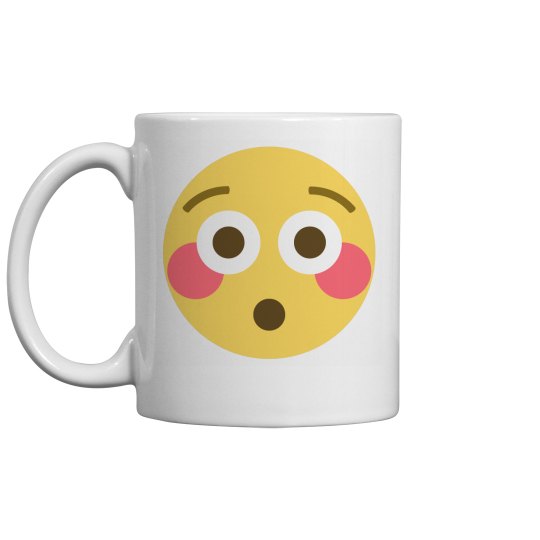 Flushed Face Emoji Coffee Mug 