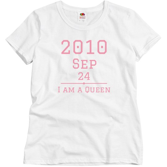 Founders day T pink & white