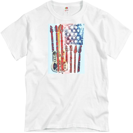 Fourth of July or Patriotic Shirt American Flag Guitar