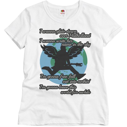 Free Falling Ladies Rock Music Lyric Tee Free Falling Ladies Rock Music Lyric Tee