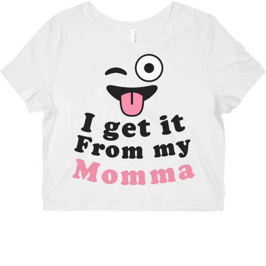 Get it From My Momma Crop-Pink
