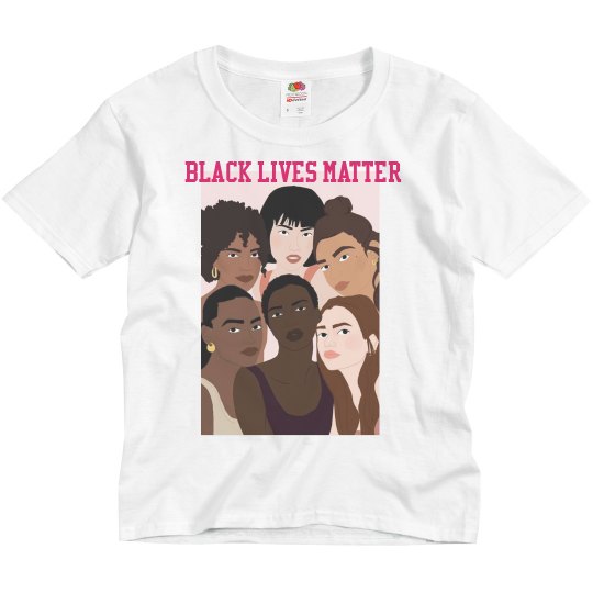 girl Youth White tee w/color girl graphic 