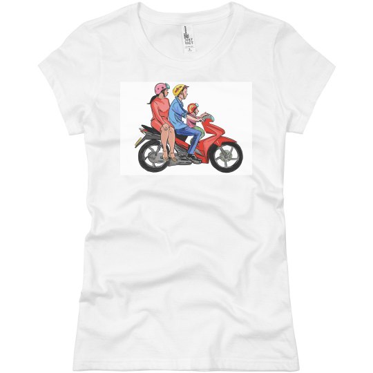 Girls Junior T Shirt - Family Bike Ride