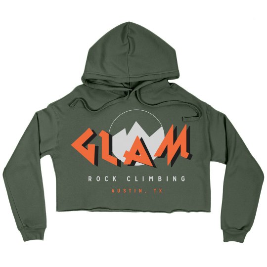 GLAM Cropped Fleece Hoodie Orange