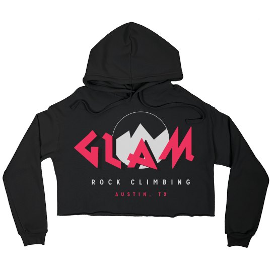 GLAM Cropped Fleece Hoodie Red