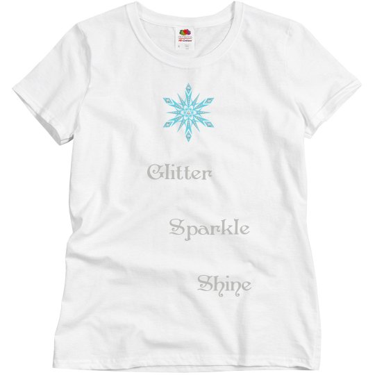 Glitter sparkle shine snowflake top
