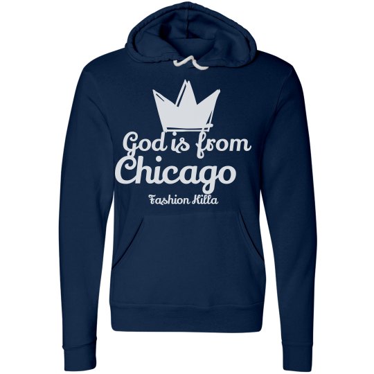 God is from Chgo Navy Pullover