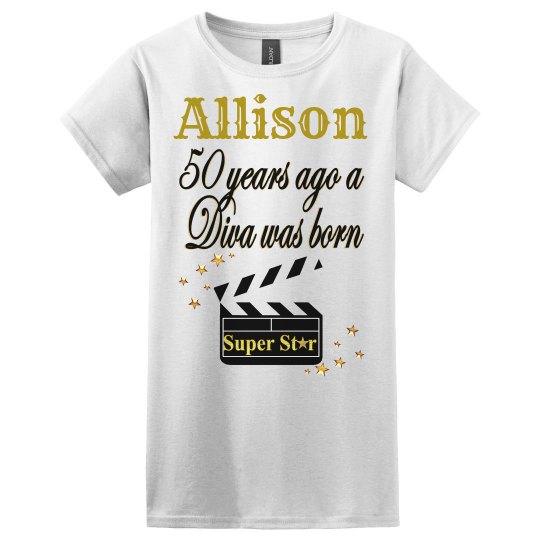 GOLD 50TH BIRTHDAY MOVIE STAR DESIGN