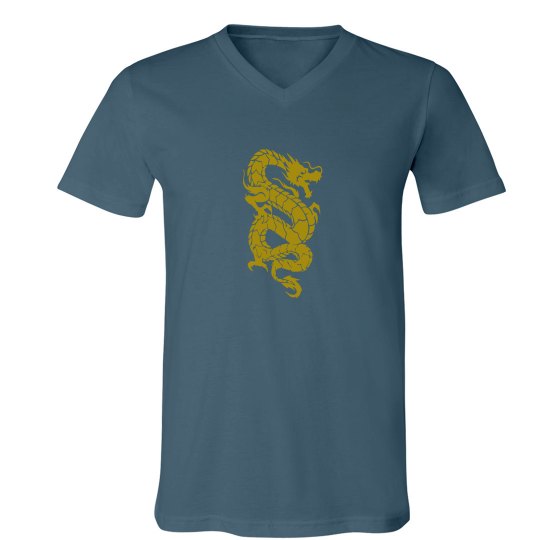 Gold and blue dragon shirt