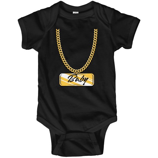 Gold Chain Name Onesie