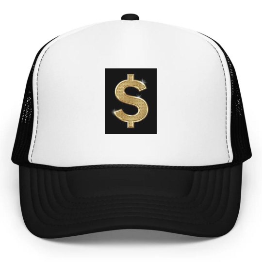 Gold money sign hat Gold money sign hat