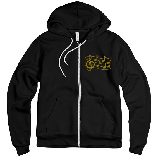 Gold music notes hoodie