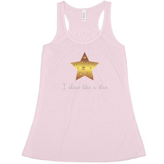 Gold star pink top