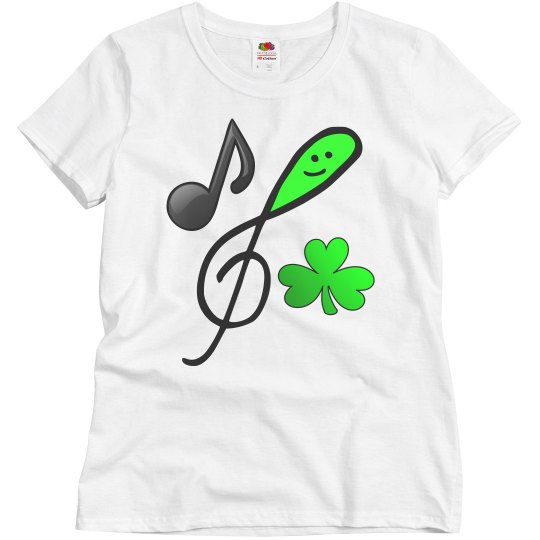 Green Happy Face Treble Clef & Shamrock