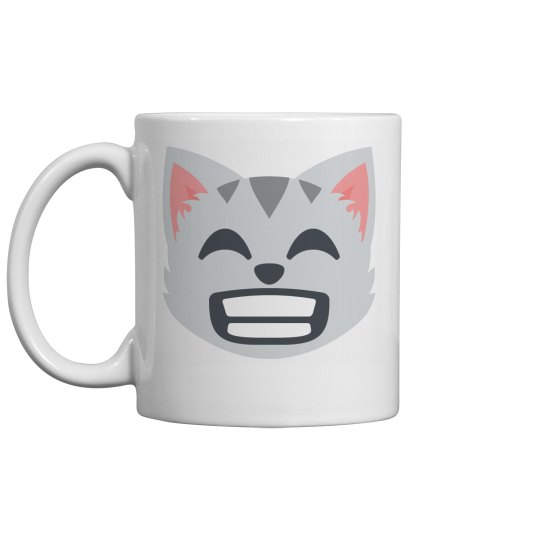 Grinning Cat Face with Smiling Eyes Coffee Mug