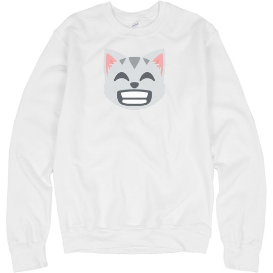 Grinning Cat Face with Smiling Eyes Unisex Sweatshirt