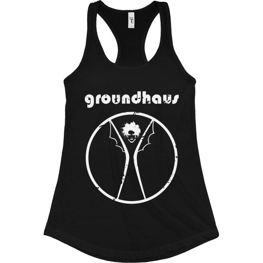 Groundhaus ladies slim fit tank, distressed, with back