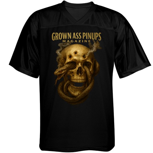 Grown Ass Pinups Magazine Football Skull Jersey