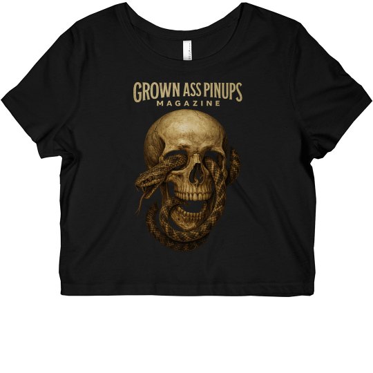 Grown Ass Pinups Magazine Skull Crop Top T-Shirt Grown Ass Pinups Magazine Skull Crop Top T-Shirt