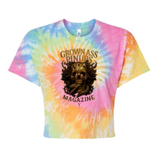 Grown Ass Pinups Magazine Skull Crop Top T-Shirt