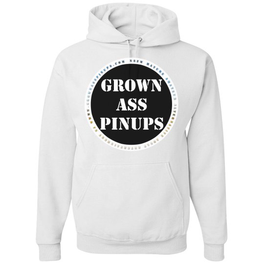 GROWN ASS PINUPS OFFICIAL BADGE HOODED SWEAT SHIRT GROWN ASS PINUPS OFFICIAL BADGE HOODED SWEAT SHIRT