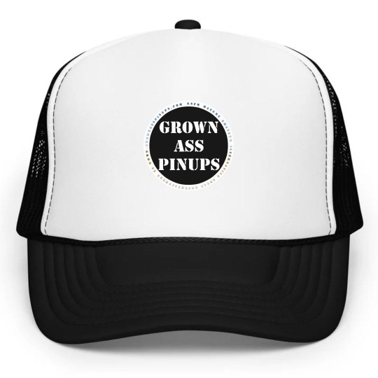 GROWN ASS PINUPS OFFICIAL BADGE TRUCKER SNAP BACK HAT