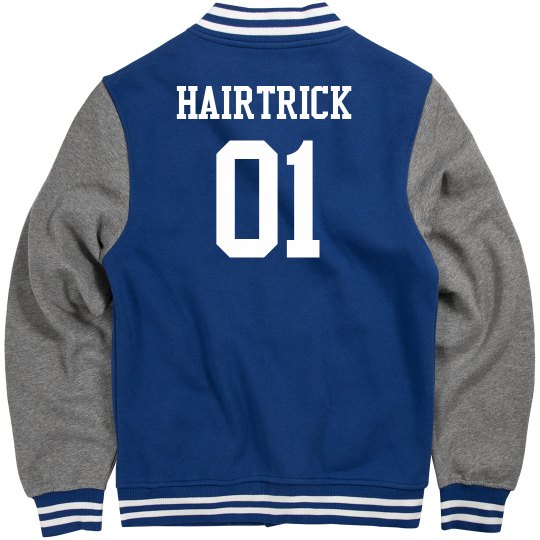 Hairtrick 01 Fleece letterman jacket
