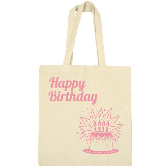 Happy Birthday cake tote