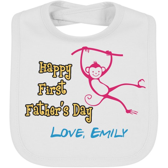 Happy First Father's Day Bib Happy First Father's Day Bib