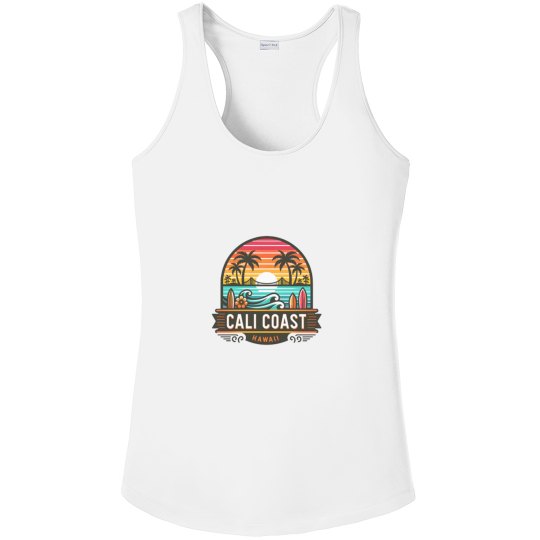 hawaii - Ladies Athletic Performance Racerback Tank Top: Cali Coast Elite | Cust