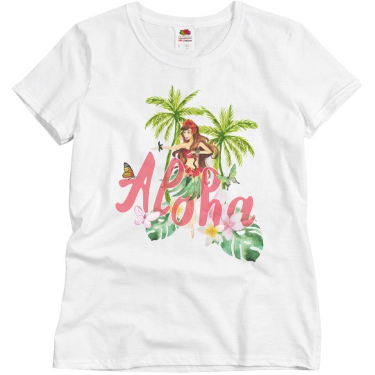 Hawaii Plumeria Butterflies Hula Dancer