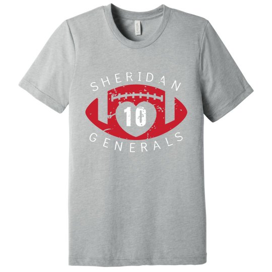 Heart football tee 