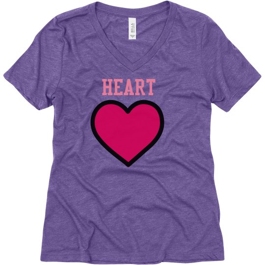heart girl vneck shirt