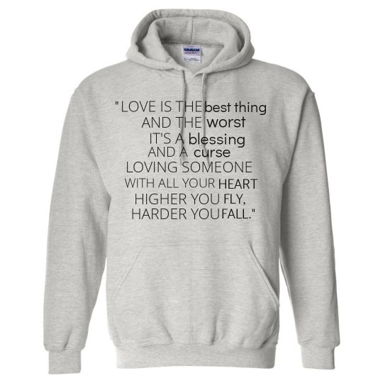 HIGHER YOU FLY, HARDER YOU FALL grey hoodie