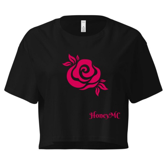 Honeymc pink rose crop top