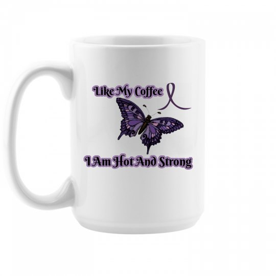 Hot and Strong Fibromyalgia Butterfly Travel Mug