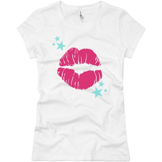 Hot pink kiss Stars tee Hot pink kiss Stars tee