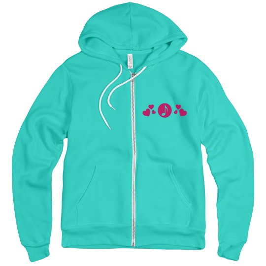 Hot pink music notes hoodie Hot pink music notes hoodie