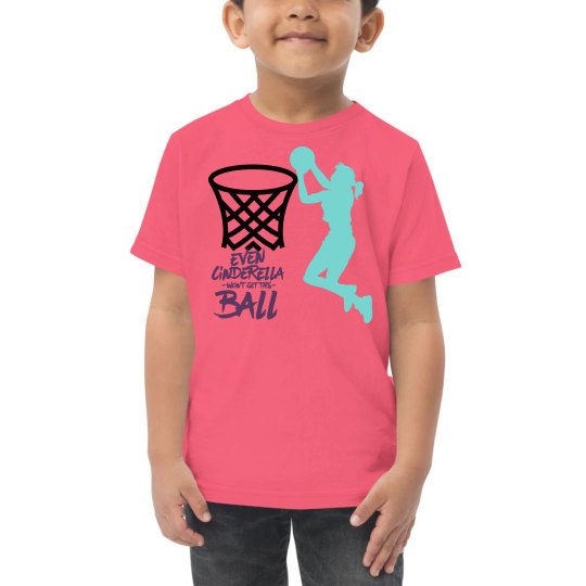 Hot pink toddler tee w/basketball girl graphic 