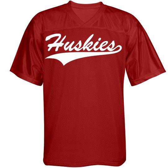 Huskies name and number sports jersey