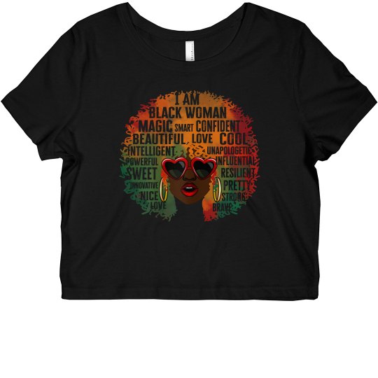 I Am Black Woman Cropped T-Shirt